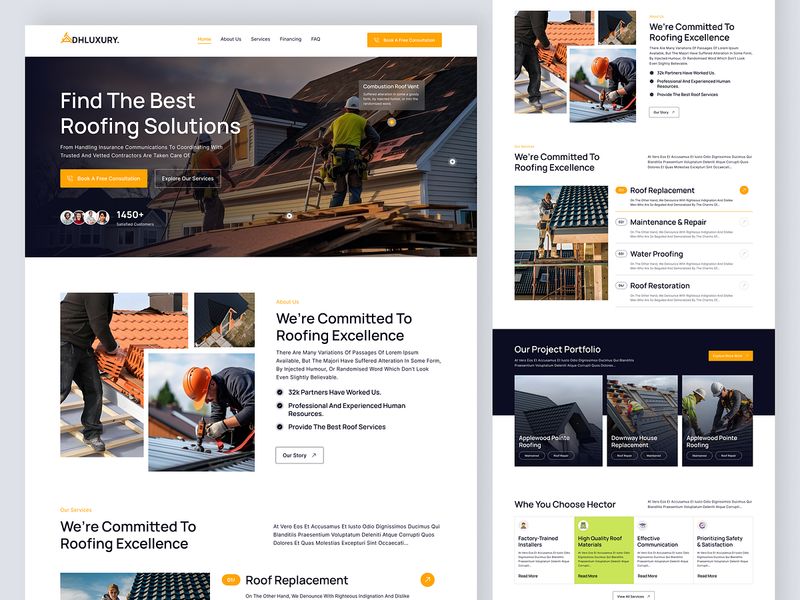 Roofing landing page Website Design