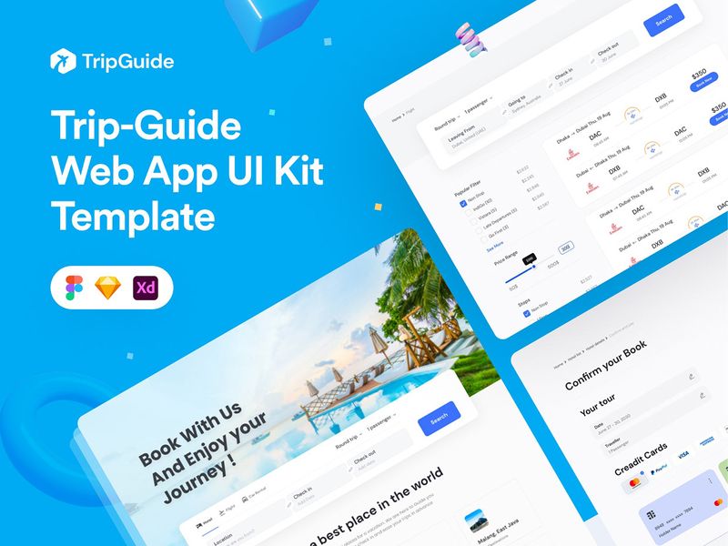 Booking Web App UI Kit - TripGuide