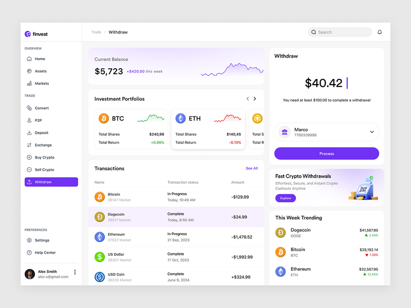 Fintech Dashboard Design