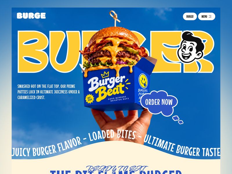 BURGE - Burger & Food Delivery Restaurant Website Design