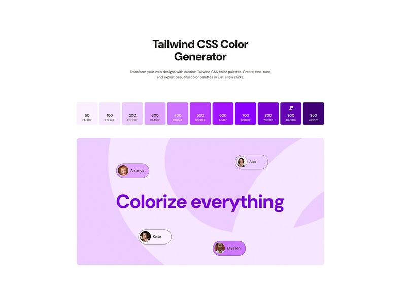 Tailwind CSS Color Generator - No61.app
