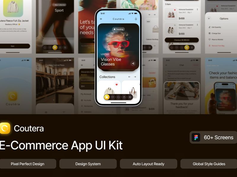 Coutera - E-Commerce App UI Kit - Ecommerce, Mobile design asset by ui8