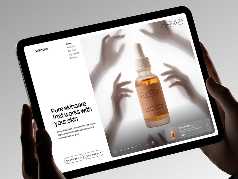 Skincare eCommerce Website UI | Beauty & Cosmetic Landing Page