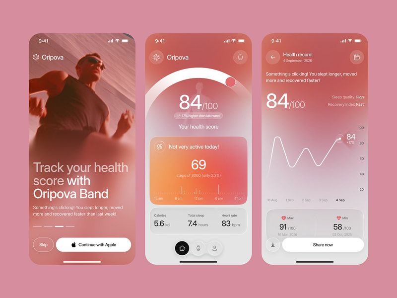 Oripova - Health Tracker App Design