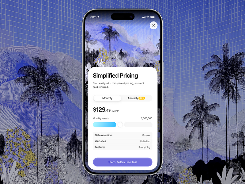 Simplified Pricing UI - Mobile SaaS Experience