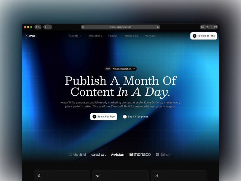 Kowa by Trushar Radadiya - Uncategorized design asset by framer