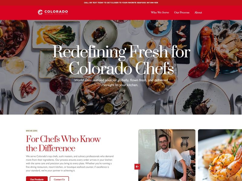 Colorado Seafood | Editorial Web Design for B2B Logistics