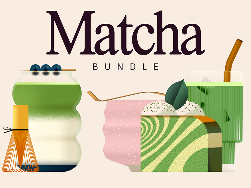 Matcha Illustration bundle