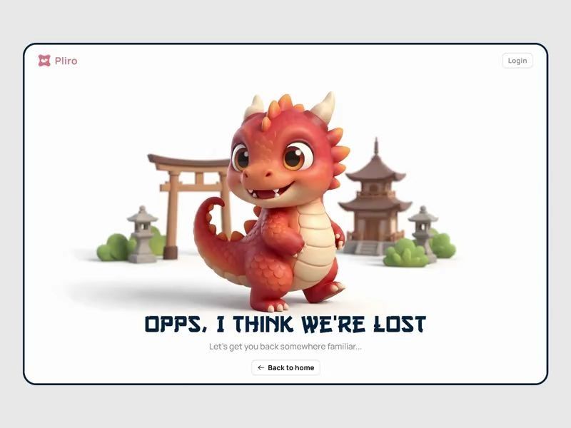 404 Error Page UI — 3D Mascot + Minimal Layout