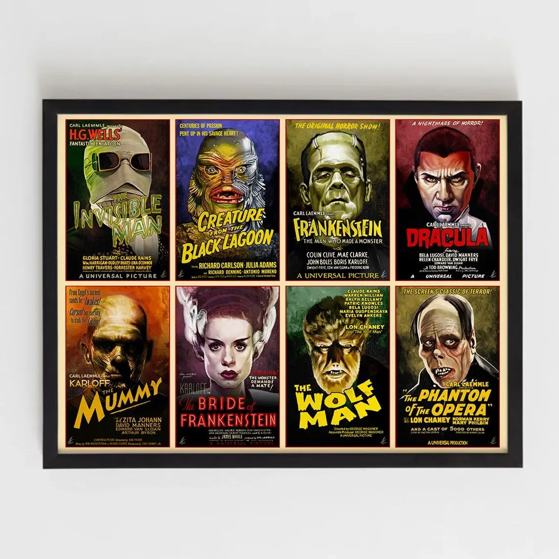 Universal Monsters Grid Print / One-Sheet
