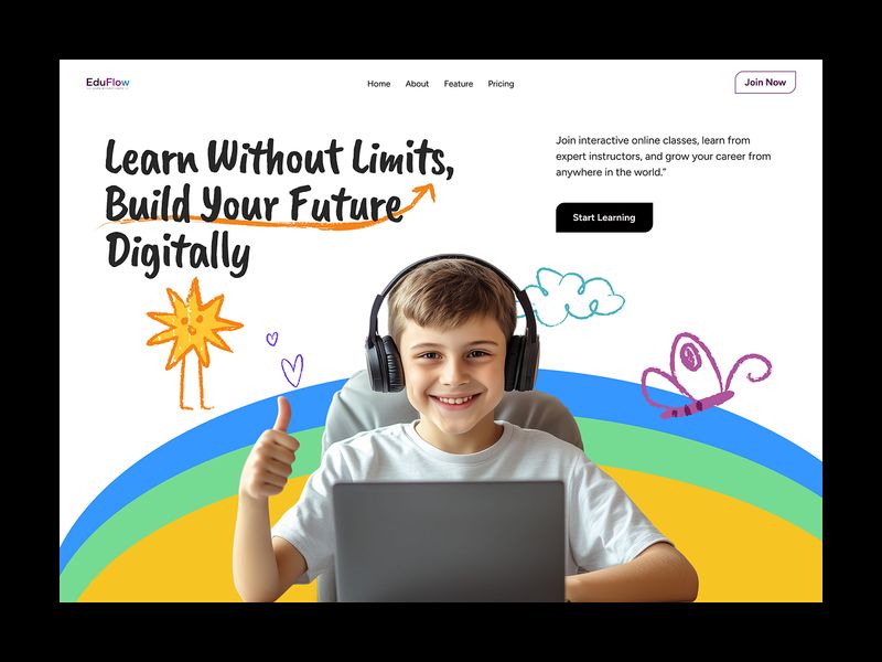 EduFlow – E-Learning Landing Page Design for Online Education