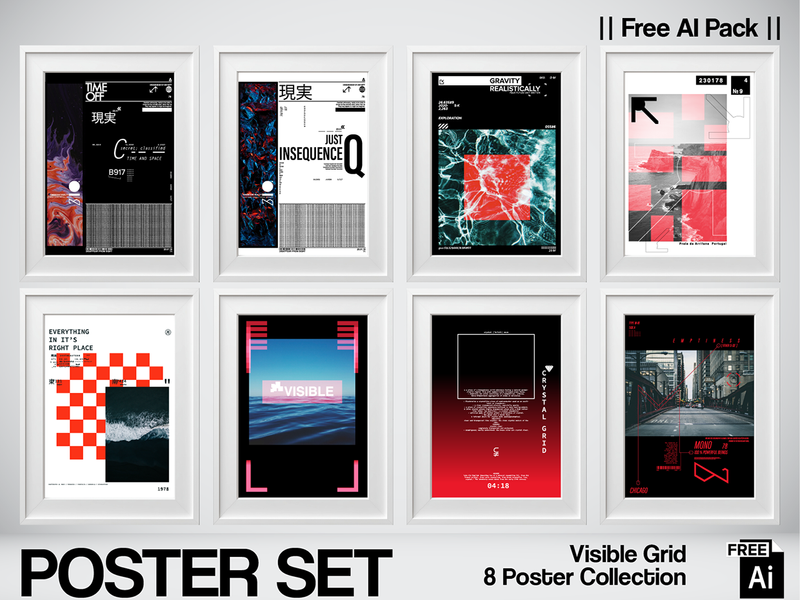 Visible Grid 8 Experimental Poster Collection Free AI