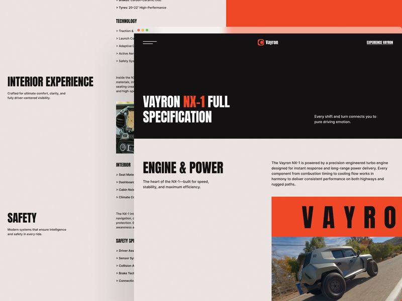 VAYRON — Electric Vehicle Website Template