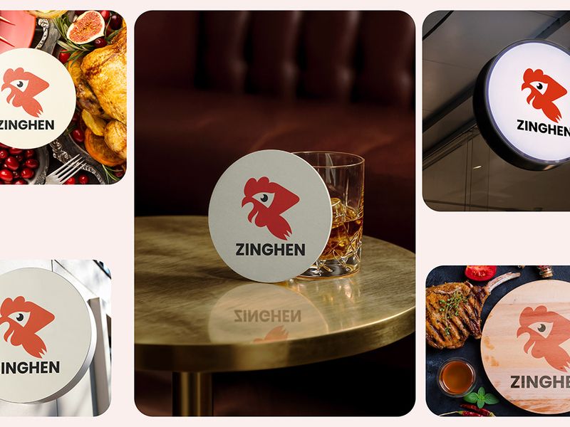 ZINGHEN – Modern Chicken Brand Logo Design