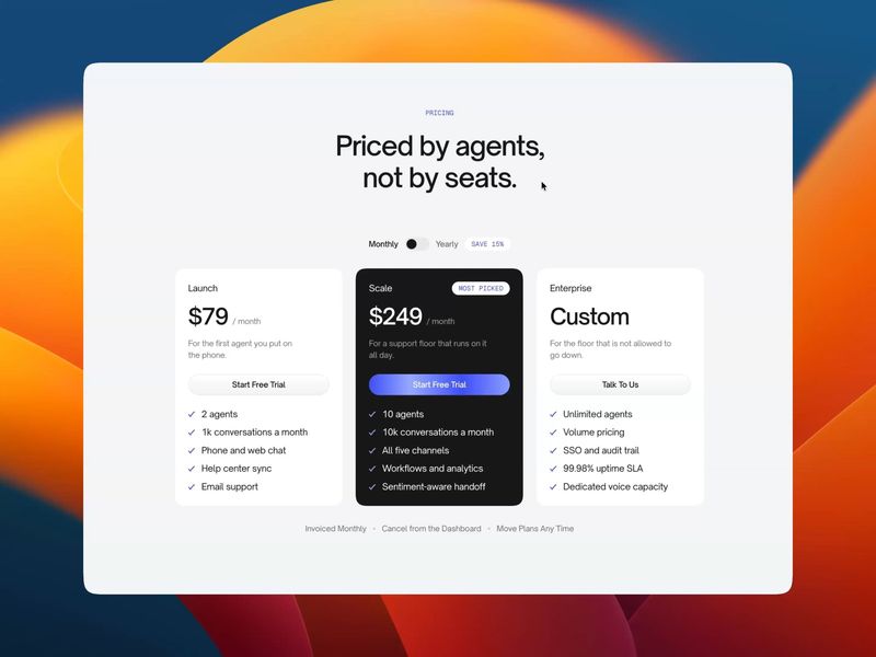 Pricing Section for Canto (AI SaaS & Agent Template)