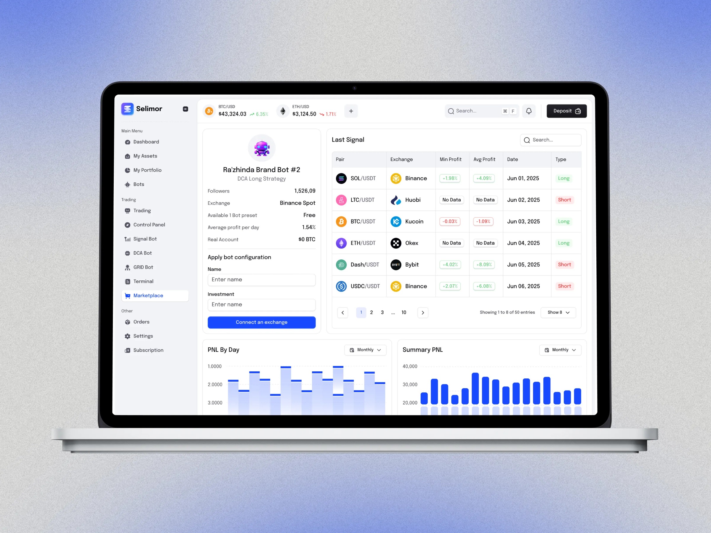AI Crypto Trading Marketplace Details Dashboard Design Image 1