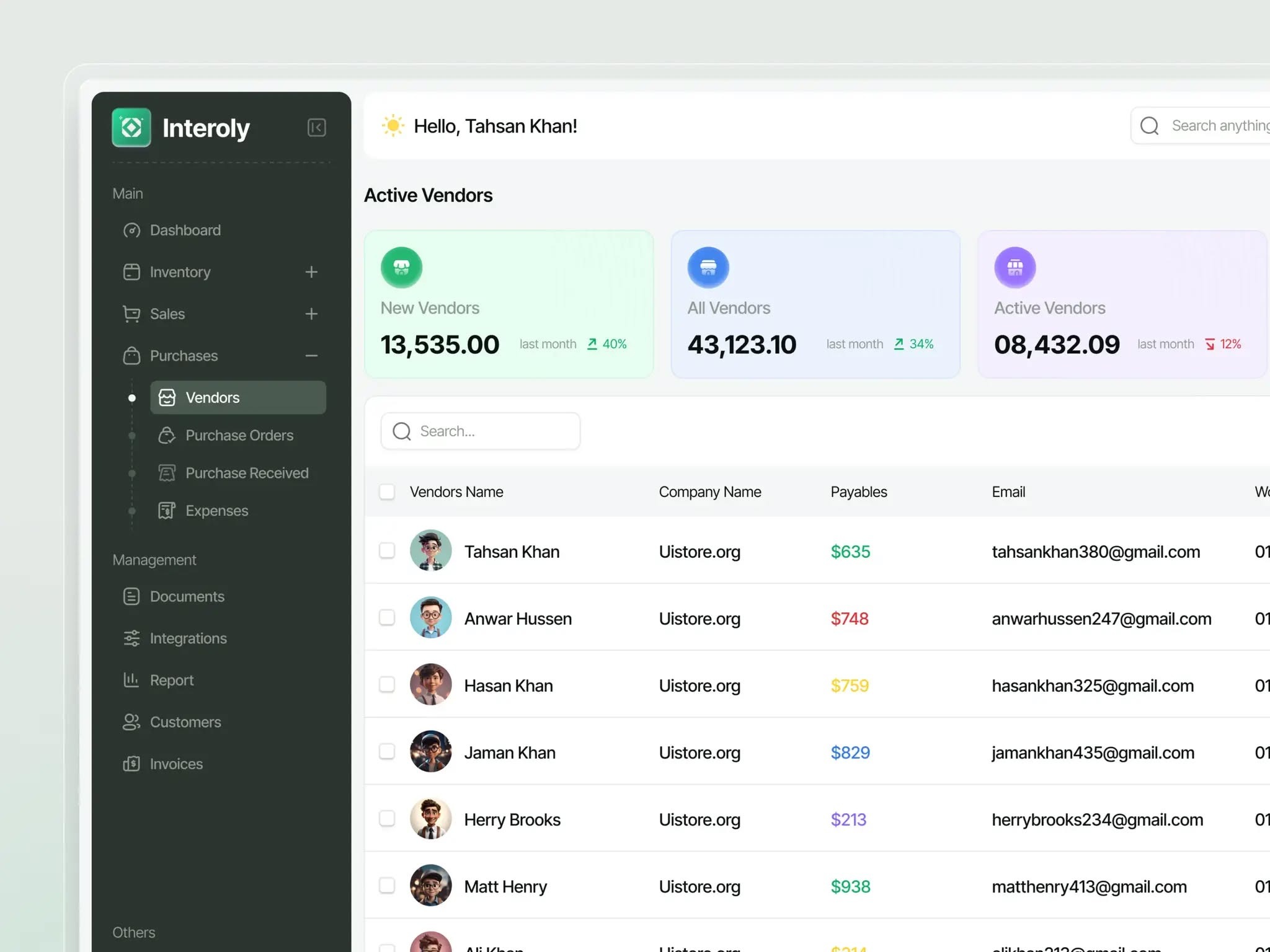 Inventory Management Vendors Design Image 0