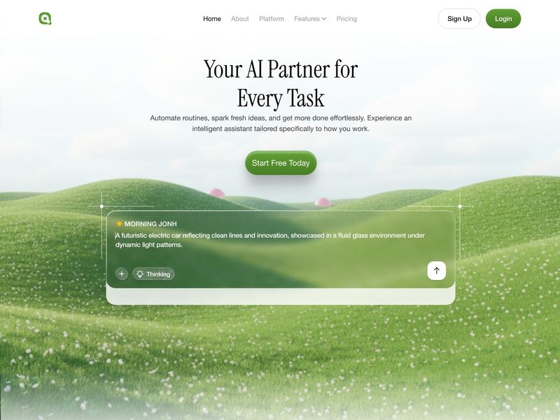 Your AI Partner for Every Task Natural Landscape AI Landing Page