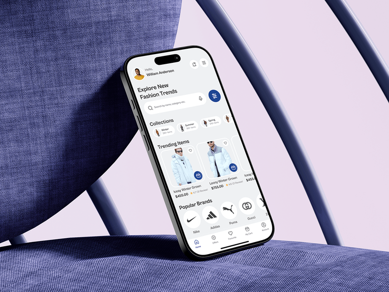 eCommerce Fashion & Apparel Mobile App - Home Screen Design