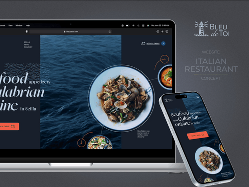 Bleu de Toi - Italian Restaurant - website concept