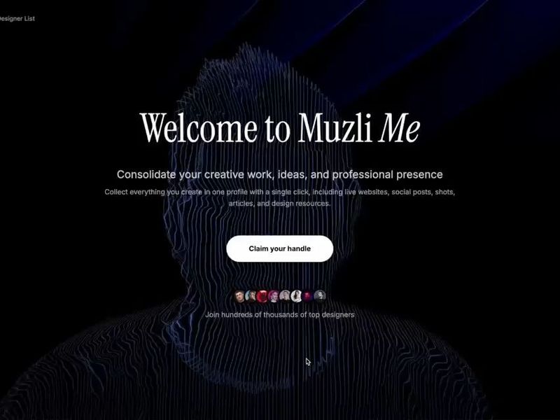 Playing with a few interesting experiments for the Muzli Me landing page.