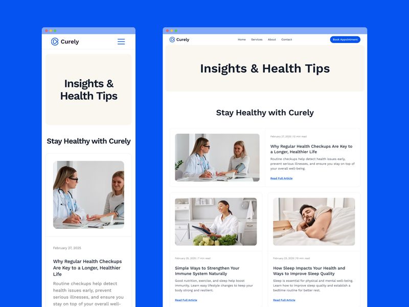 Curely  Health Care Website Template