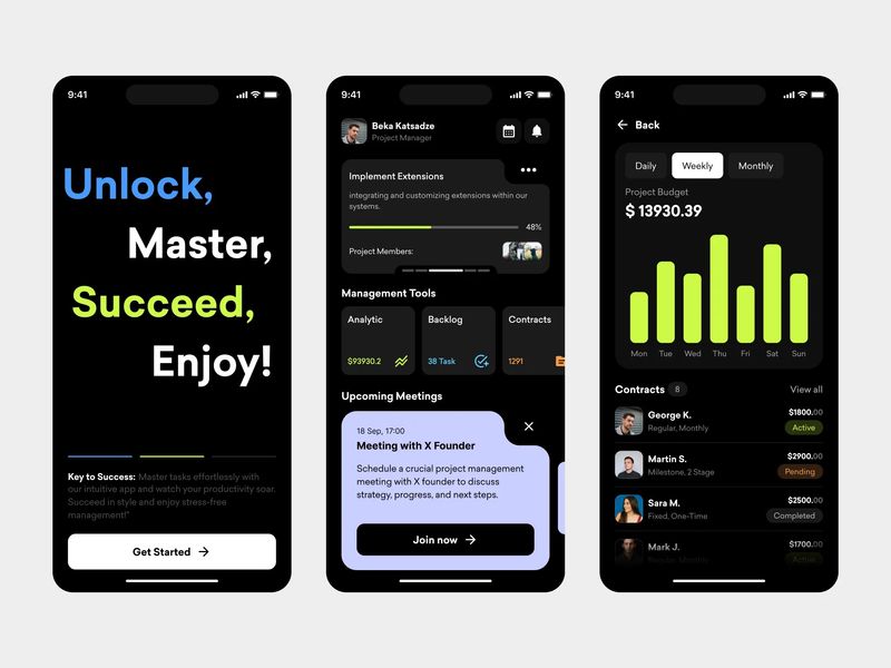 Modern Project Management App UI – Dashboard, Tasks & Team Collaboration