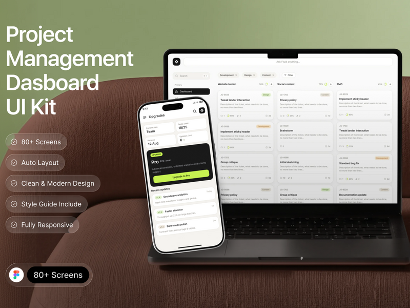 Obrack – Project & Task Management kanban Dashboard UI Kit - Dashboard design asset by ui8