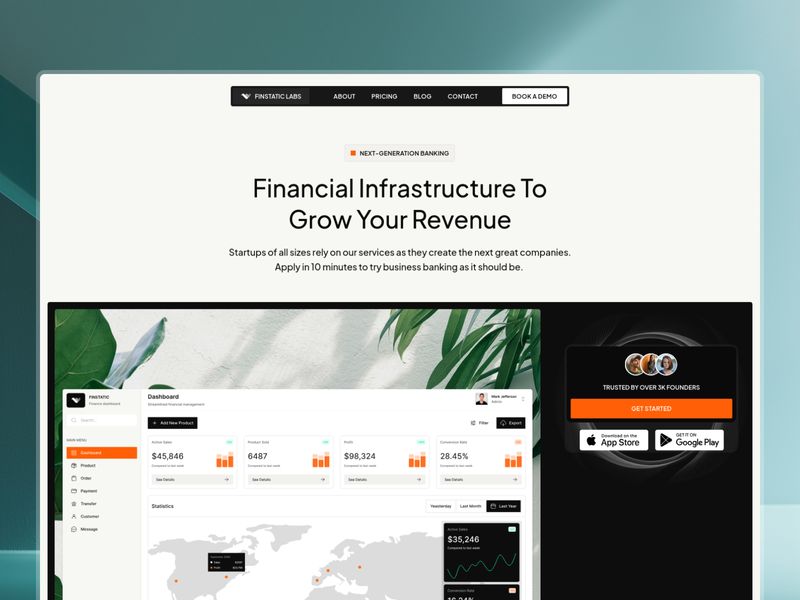 FinStatic — Fintech SaaS Framer Template
