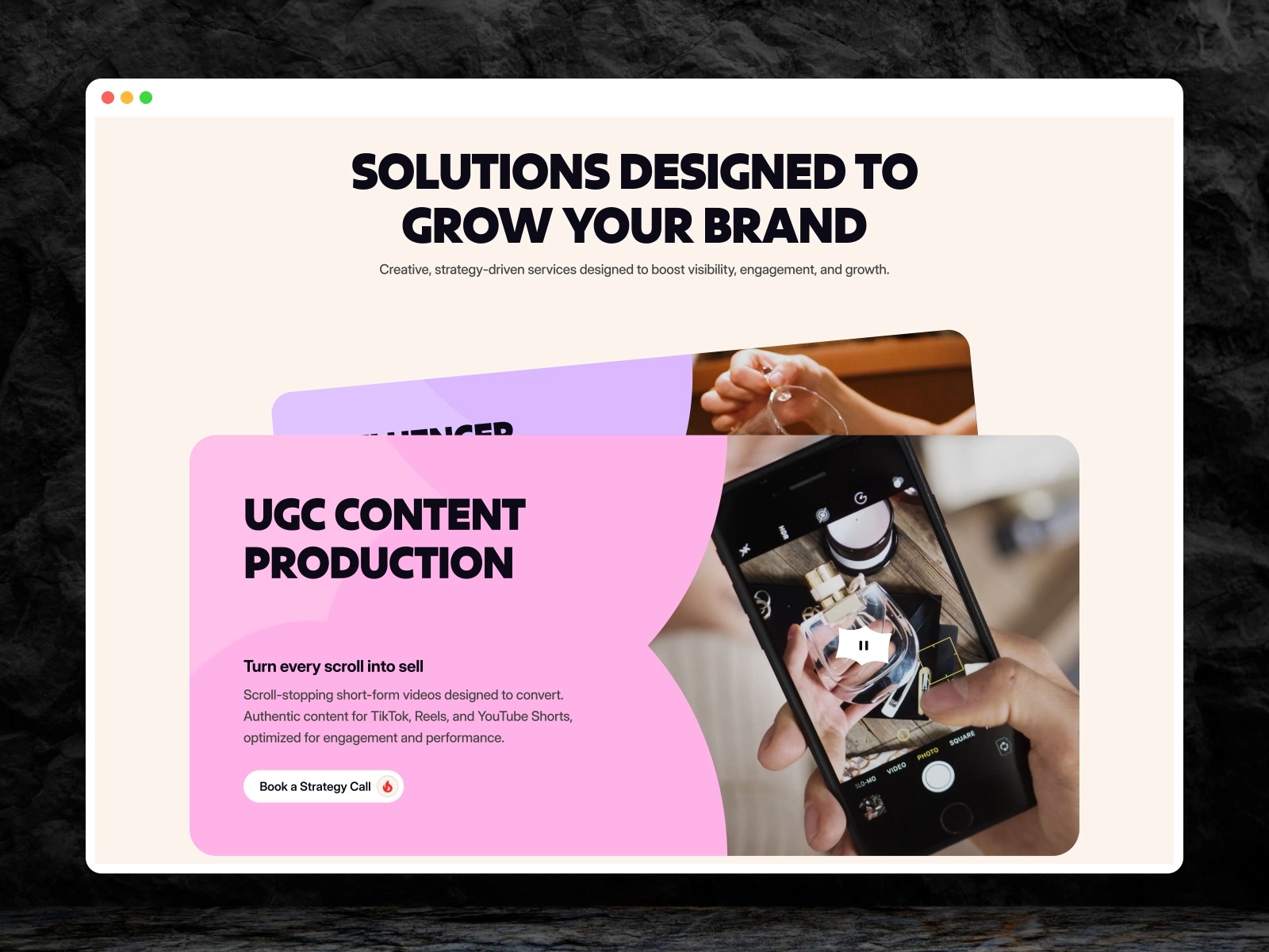 ContentHaus: UGC Marketing Agency Website Template in Framer Marketplace Image 1