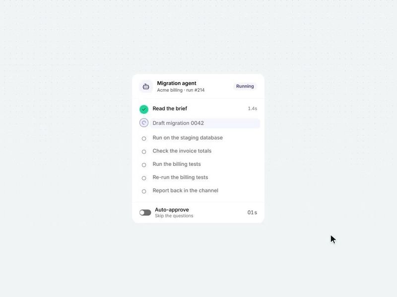 Migration Agent UI Card