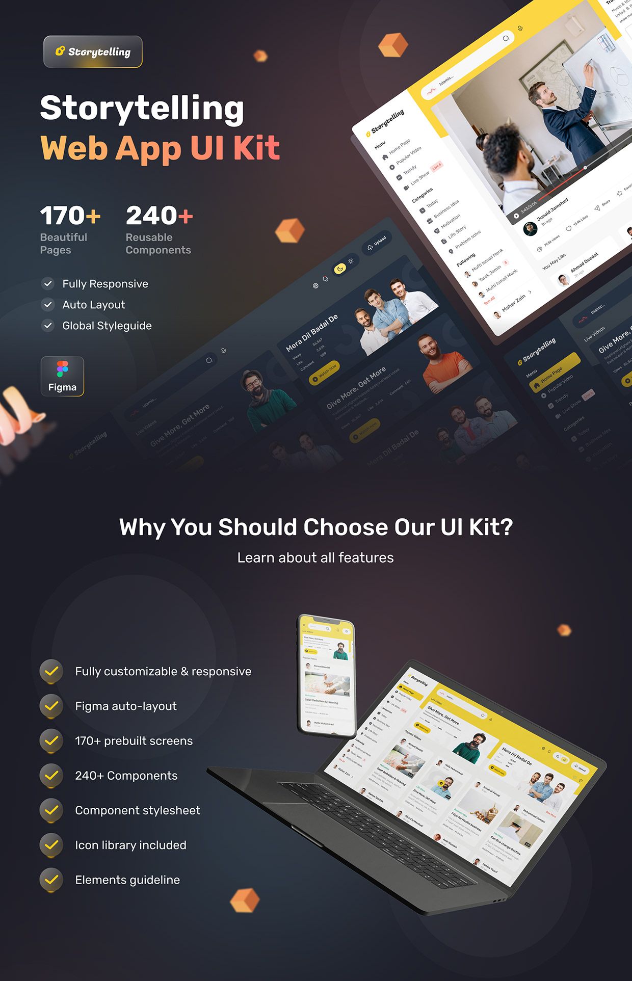 Storytelling - Web App UI Kit by UIHut on Muzli