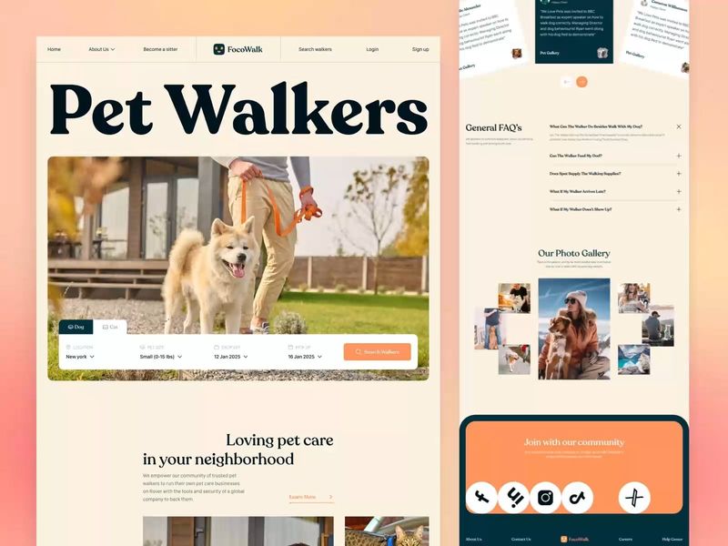 Pet Walkers Website Design