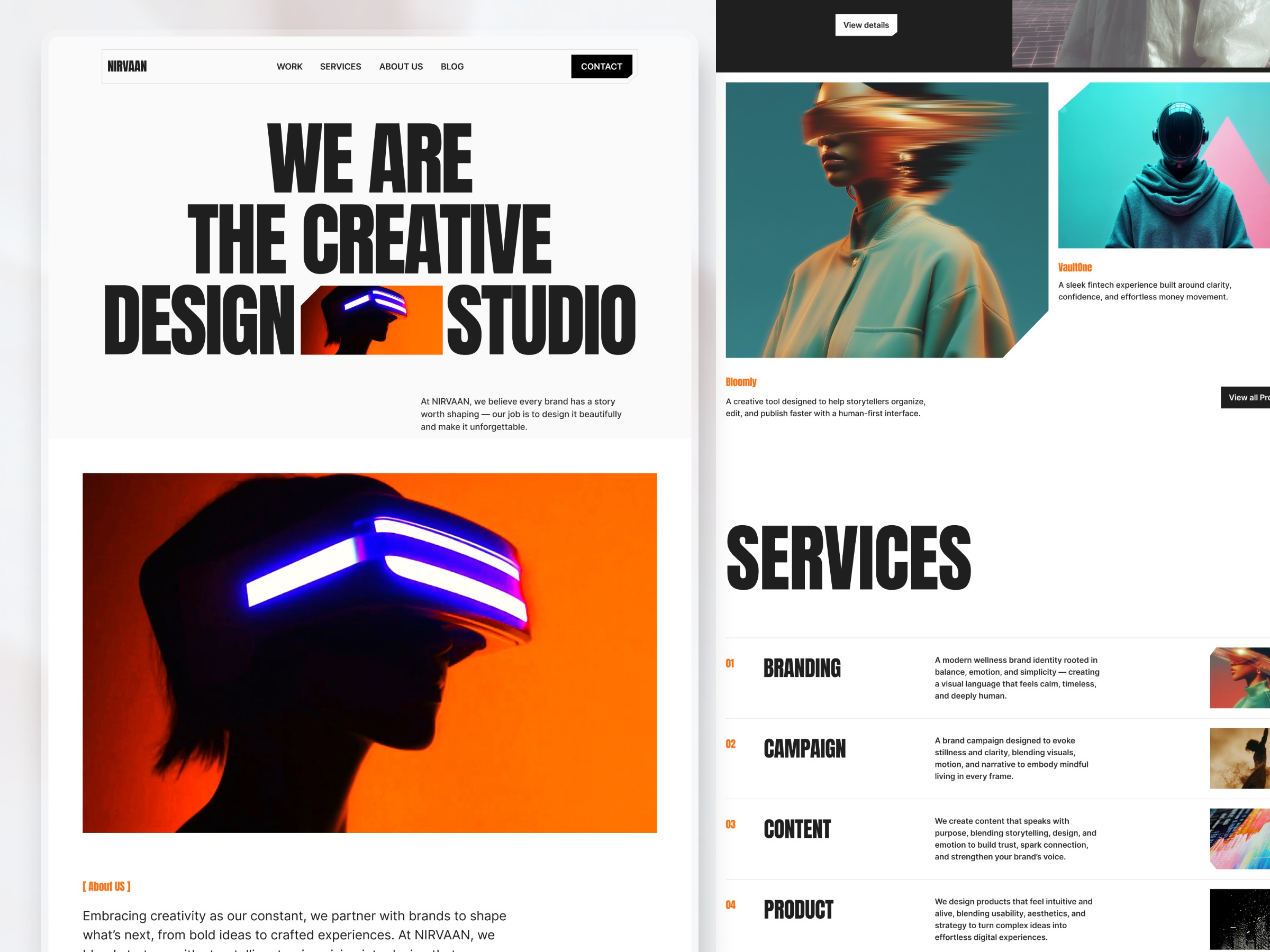 Nirvaan: Responsive Portfolio Website Framer Template  Image 1