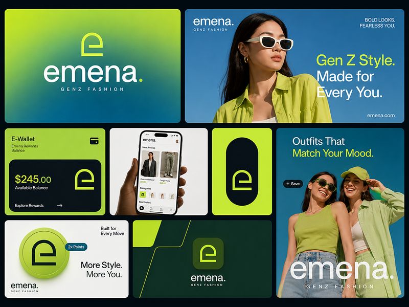 emena — Bold Visual Identity & Seamless Mobile Shopping