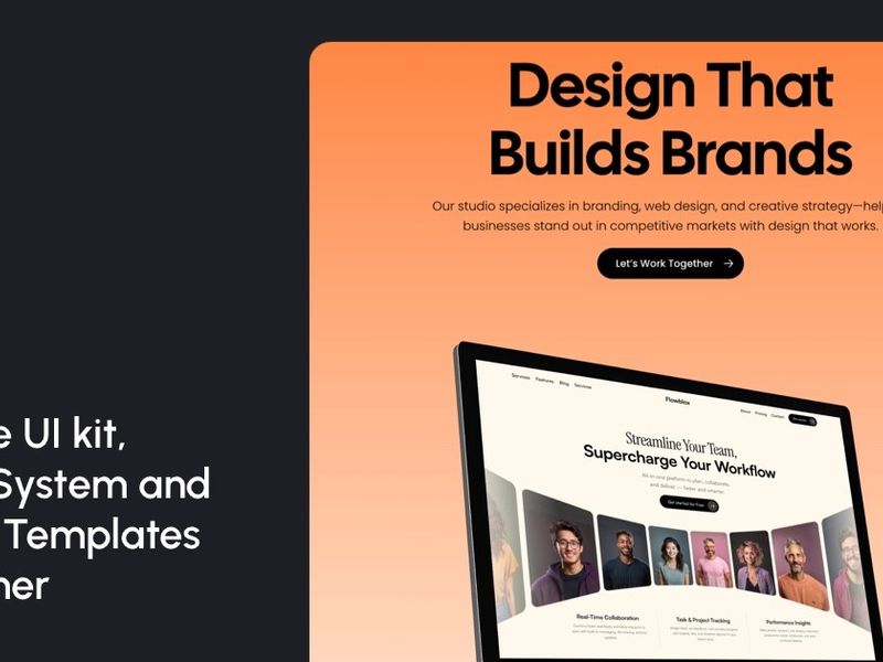 Day 105 - Agency studio hero secction for Framer - Frameblox UI kit