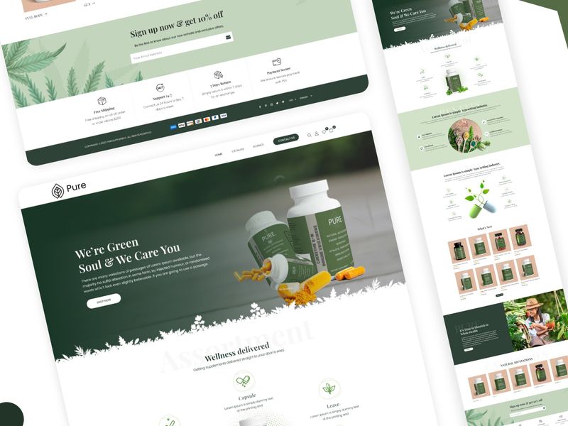 Pure – Organic Health & Wellness Website Design Showcase