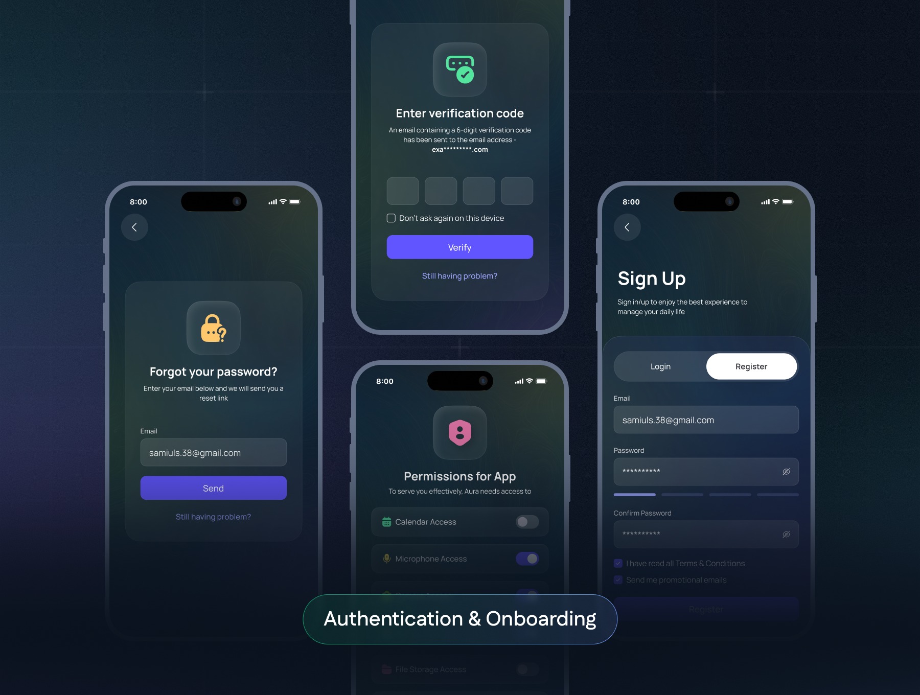 Aura – Professional AI Assistant Mobile App UI Kit Image 1