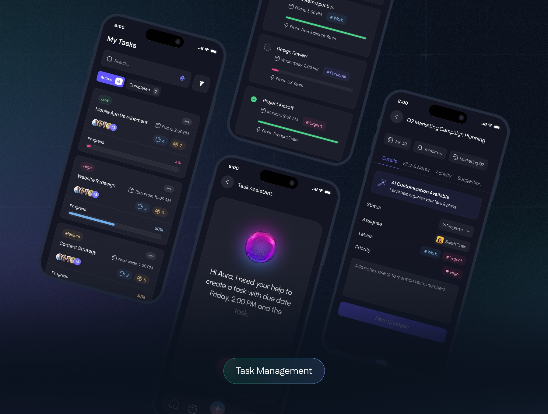 Aura – Professional AI Assistant Mobile App UI Kit Image 4