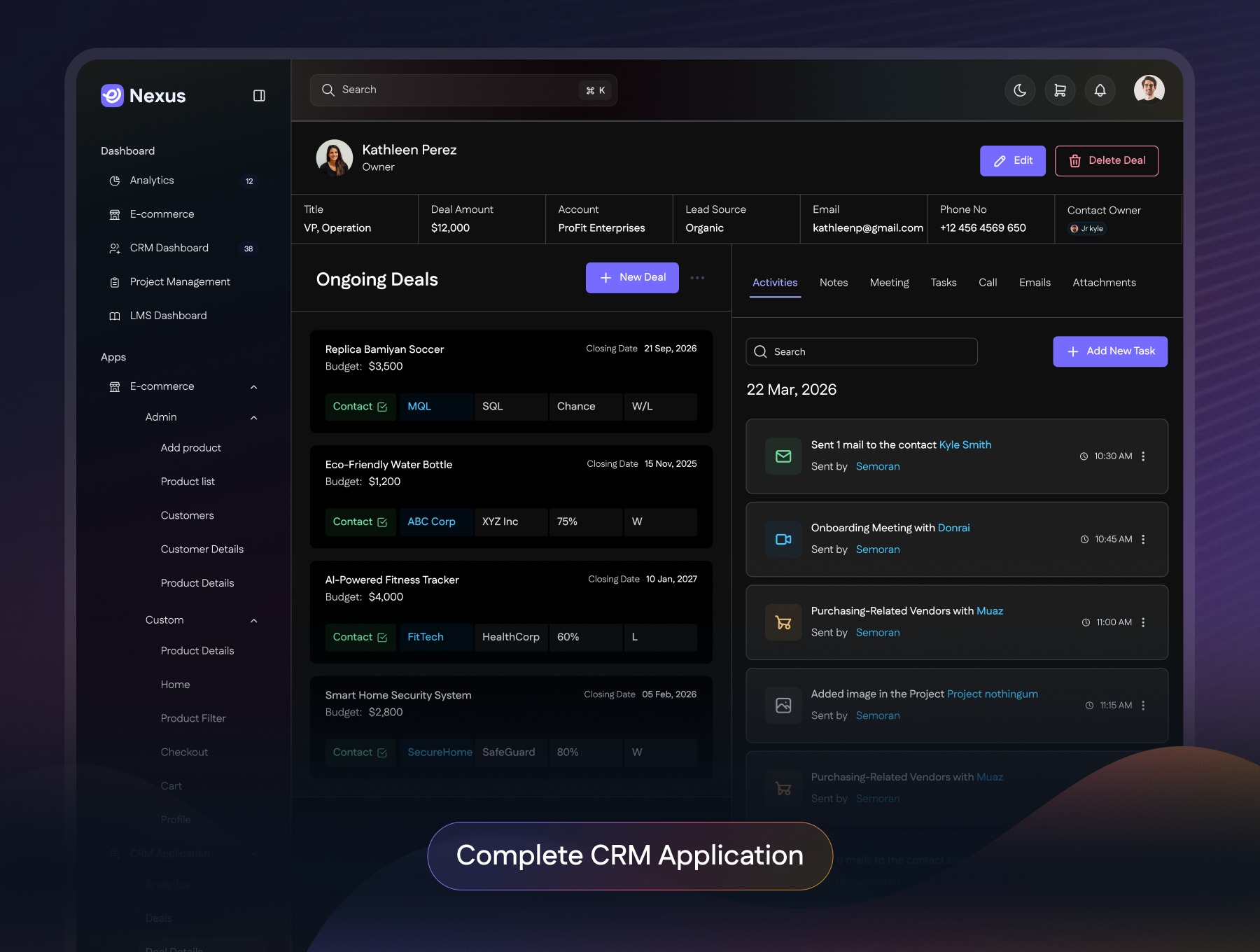Nexus - Modern SaaS Dashboards & Applications UI Kit (Light & Dark Mode) Image 3