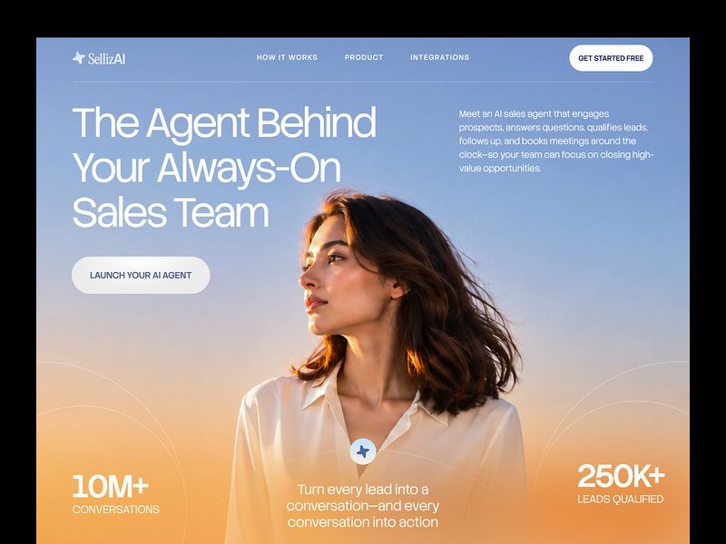 AI Sales Agent SaaS Landing Page | SaaS Website UI