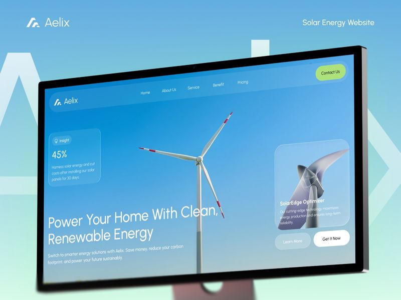 Aelix — Solar Energy Landing Page UI/UX Case Study