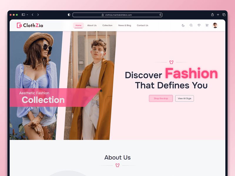 Clothzia – Fashion eCommerce Store UI/UX and Frontend