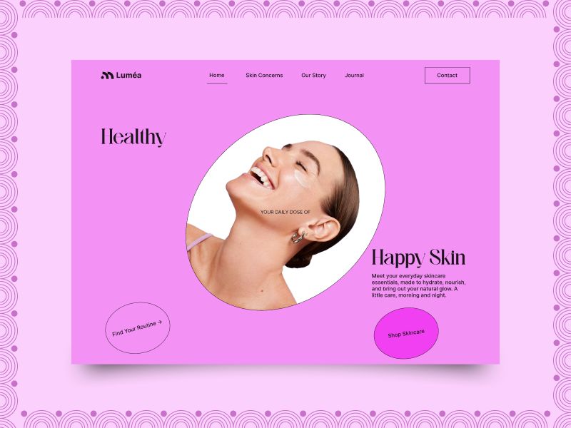 Luméa - Skincare Website Landing Page UI Design