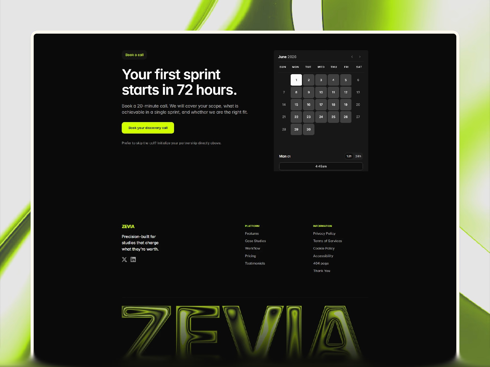 Zevia — Dark Agency Framer Template Image 0