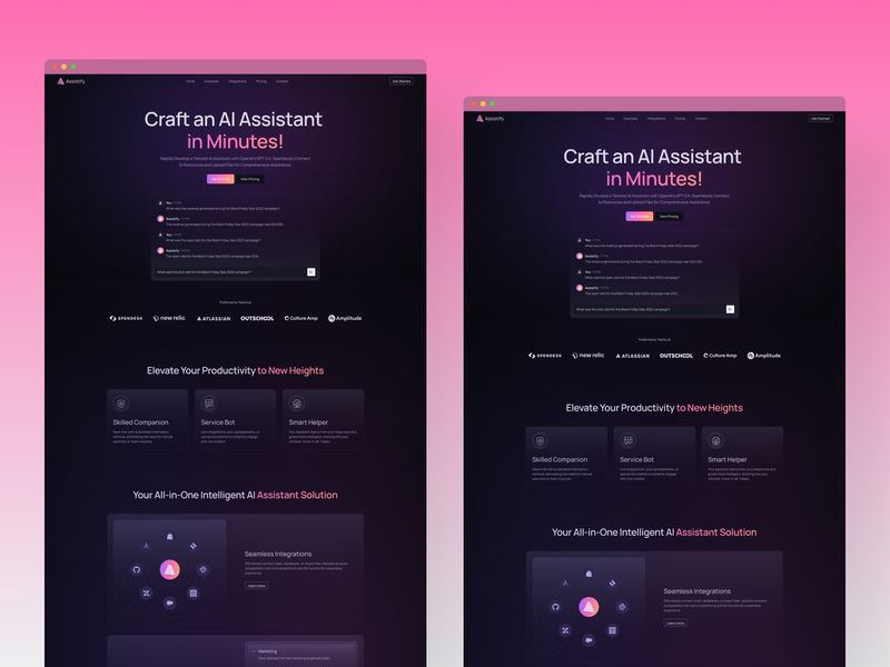 Assistify · AI SaaS & Startup Framer Template