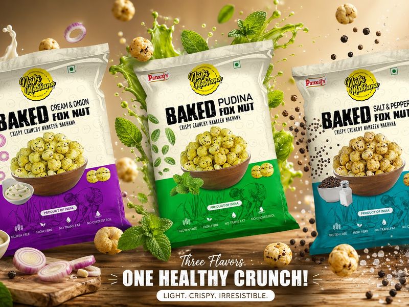 Nutri Makhana Packaging Design Collection | Premium Healthy Snack Branding