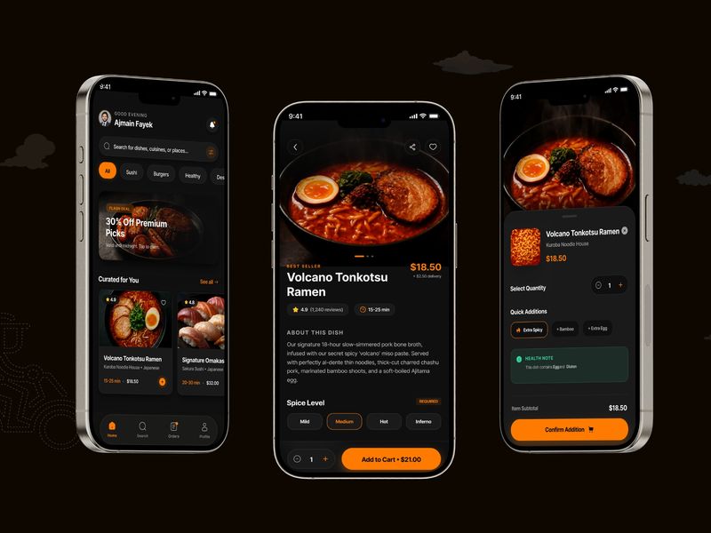 Dark Mode Restaurant App