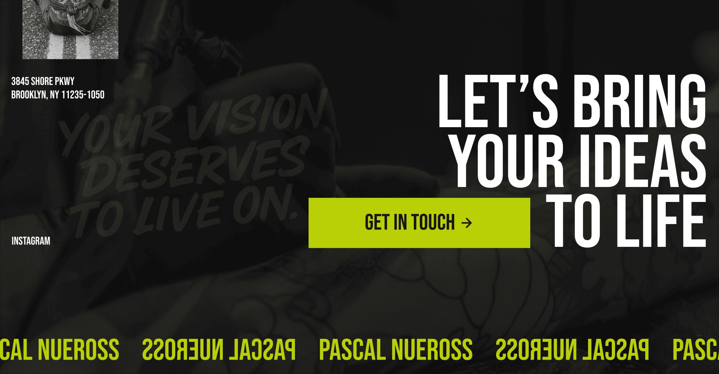 Dark Minimal Landing Page for Tattoo Artist Image 5