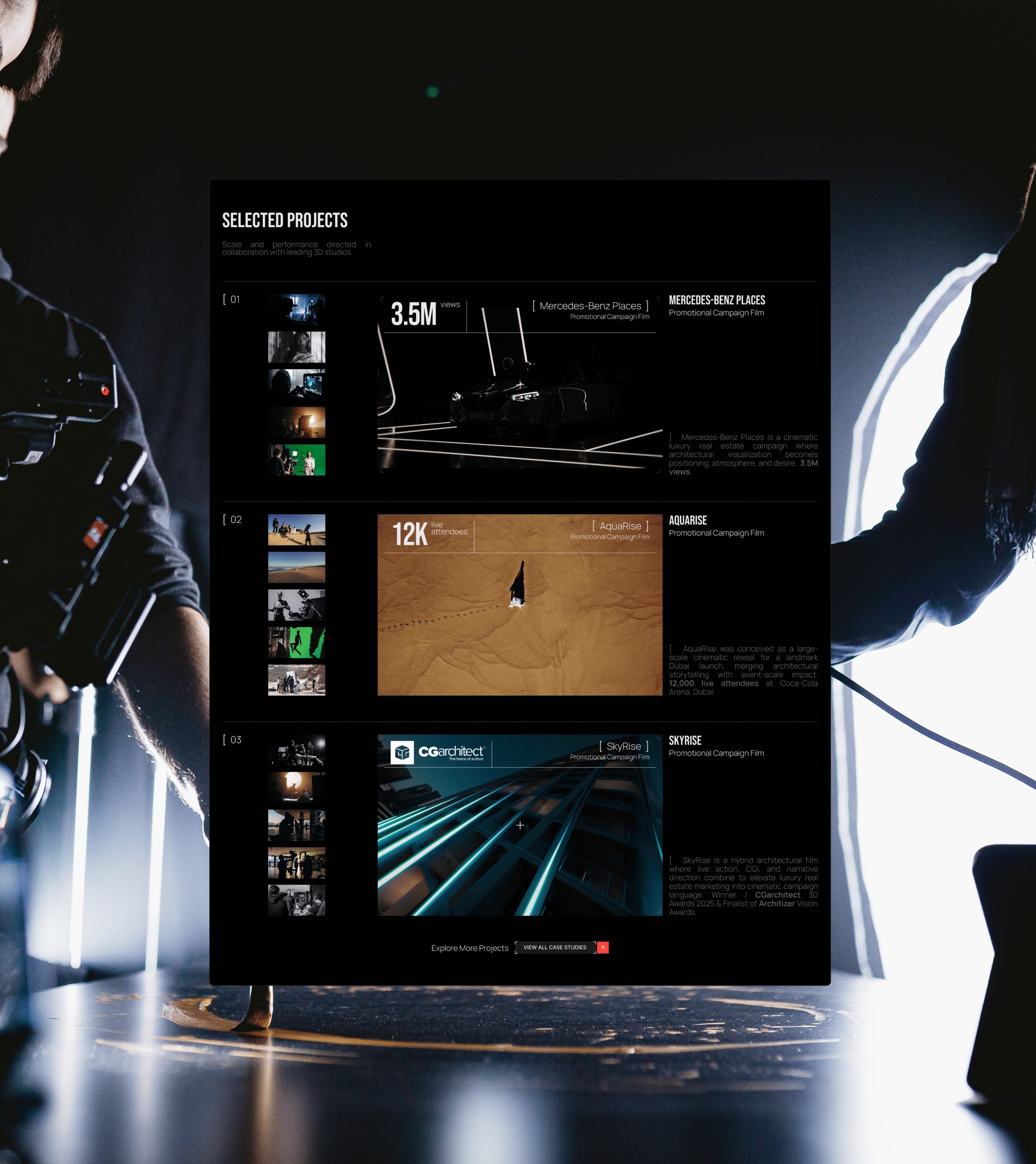 CA Film Creatives | Cinematic Website for Film Production Studio Image 1